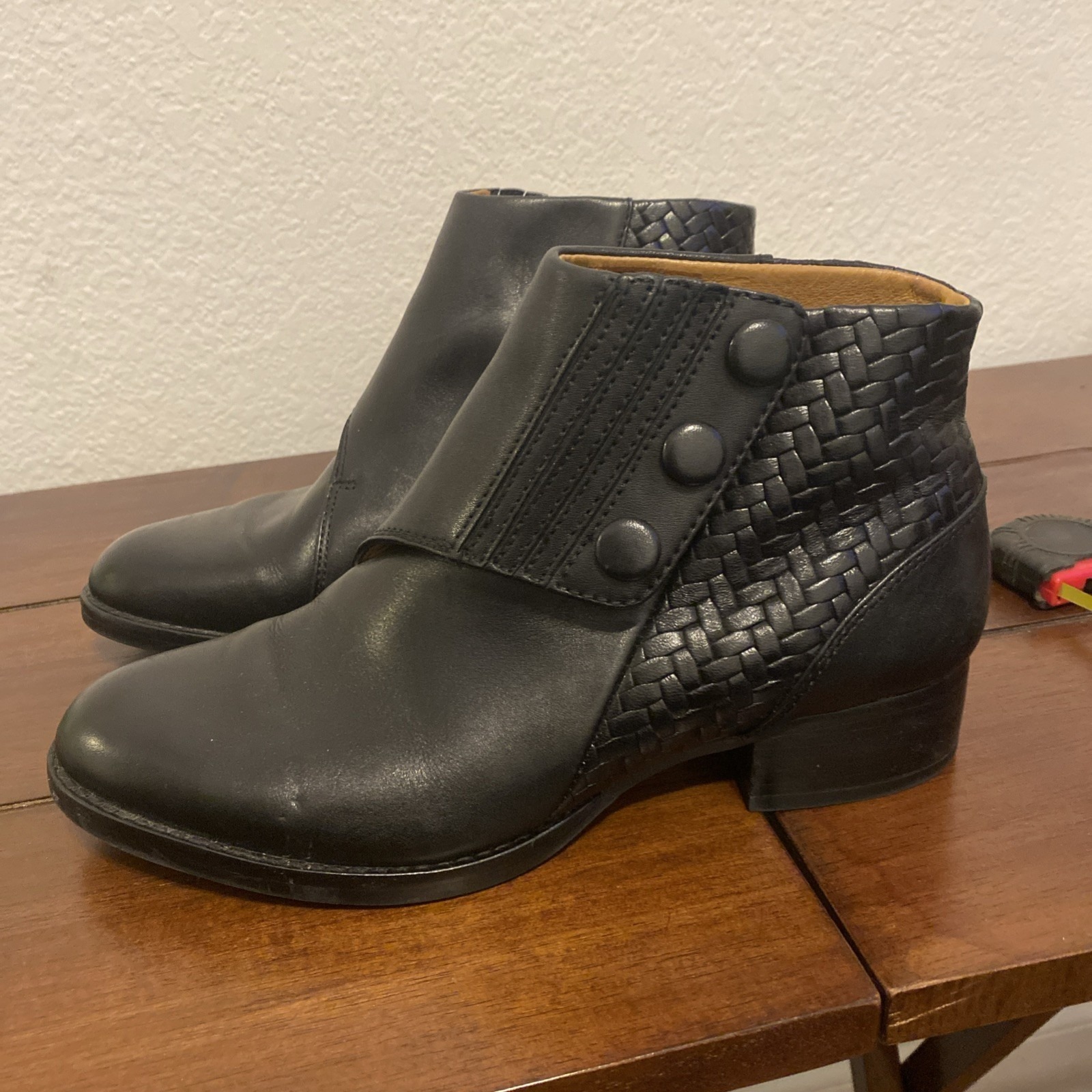Ariat 3 Snap Spats Ankle Boots Us Size 7 B Style 10006820 Black Leather Upper